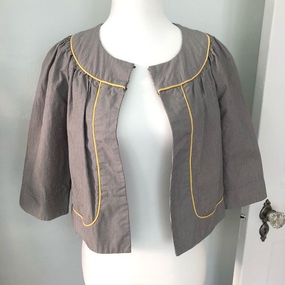 Anthropologie Cidra Ticking Stripe Swing Jacket - Picture 4 of 8
